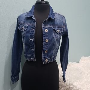 Womens Amethyst Cropped Jean Jacket, Size S